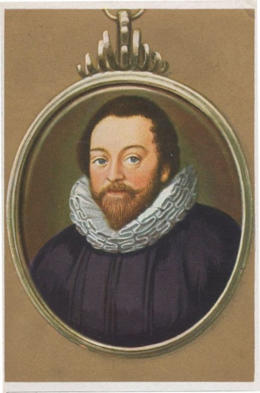 Sir Francis Drake Explorer Antique Painting Rare Cigarette Card