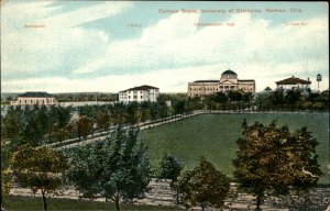 Norman Oklahoma University Campus Scene c1900-20s Vintage Postcard