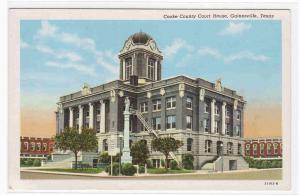 Court House Gainesville Texas linen postcard