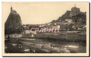 Old Postcard Le Puy Aiguilhe and view the rock Crow