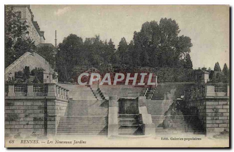 Old Postcard Rennes The New Gardens