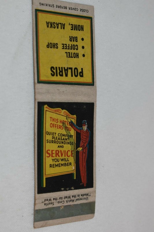 Polaris Hotel Coffee Shop Nome Alaska 20 Strike Matchbook Cover
