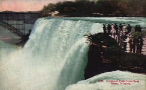 Vintage Postcard American Falls From Goat Island Natural Park Niagara