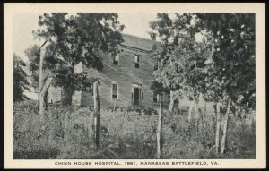 Chinn House Hospital, 1861. Manassas Battlefield, VA. Vintage Eagle Post Card Co