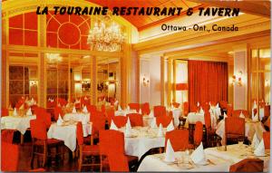 La Touraine Restaurant & Tavern Ottawa Ontario ON UNUSED Postcard D90