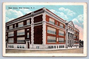 J91/ West Hoboken New Jersey Postcard c1920 High School Building  413