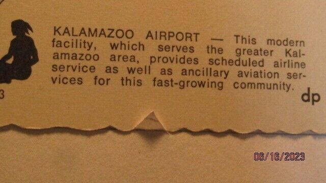 Kalamazoo Airport, Mighigan -1970's 