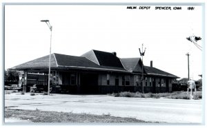 c1981 MILW Depot Spencer South Dakota SD Train Depot Station RPPC Photo Postcard