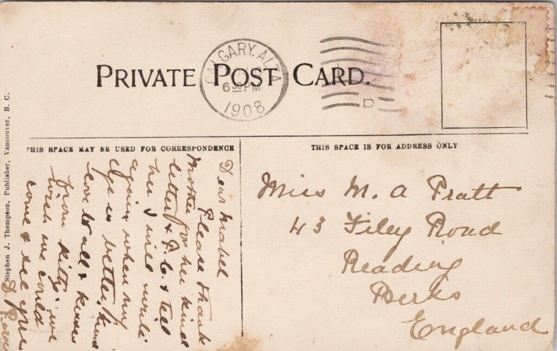 8th Avenue Calgary Alberta  AB Alta c1908 #688B Thompson Postcard H39 *as is