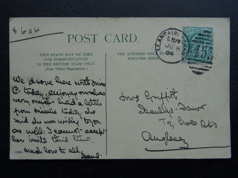 Wales Cymru LLANFAIRFECHAN The River & Footbridge c1904 Postcard