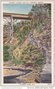 New York Watkins Glen Jacobs Ladder And New York Central Bridge 1950