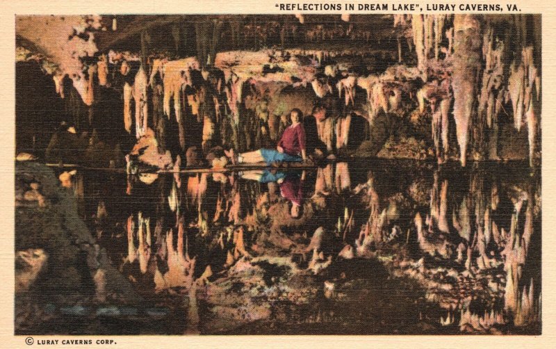 Vintage Postcard Reflections Dream Lake Luray Caverns Virginia Marken & Biefel