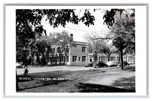 RPPC School Building Wahpeton North Dakota ND UNP Postcard S12