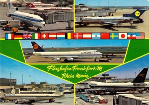 Rhein-Main,  Frankfort Airport,  Pan Am, British Air, Overseas Nat.,Old Postcard