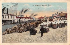 Memphis Tennessee On The Levee Harbor Scene Antique Postcard K39928 