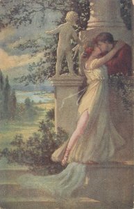 Romantic couple love idyll painting le bonheur de l'amour embrace kiss