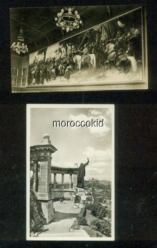 2 DIFFERENT NEW RPPC POSTCARDS BUDAPEST HUNGARY ST. GERHARD + PARLIAMENT MURAL