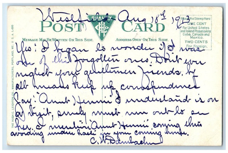 1913 Smith College Washburn House Northampton Massachusetts MA Antique Postcard