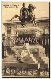 Old Postcard Milano has Monum Vitt Emanuele Leo