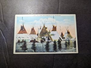 Mint 1931 USA Native America Postcard An Indian Encampment in the Northwest