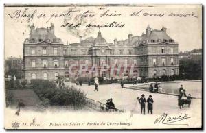 Old Postcard Paris Palace of the Senate and the Luxembourg Gardens