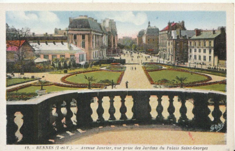 France Postcard - Rennes - Avenue Janvier - Vue Prise Des Jardins  - Ref TZ7130