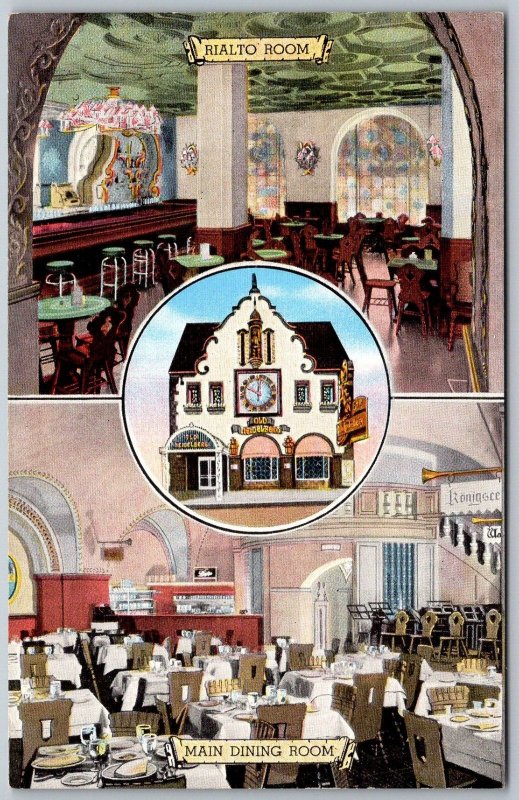 Chicago Illinois 1940s Postcard Eitel's Old Heidelberg Dining Room Rathskeller