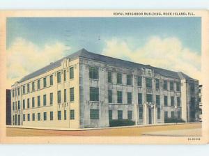 Linen ROYAL NEIGHBOR BUILDING Rock Island Illinois IL G2060