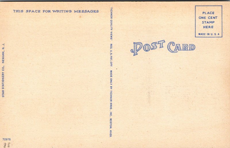 Vtg 1940s Post Office Old Cars Plainfield New Jersey NJ Unused Linen Postcard
