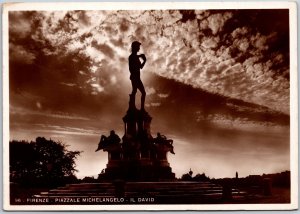 Firenze Piazzale Michelangelo Il David Florence Italy Real Photo RPPC Postcard