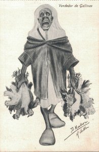 Morocco Caricature Funny Humor 1920´s Vendedor de Gallinas 04.58