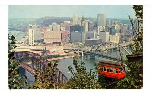 PA - Pittsburgh. Downtown & Dusquesne Incline ca 1960's