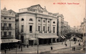 Spain Valencia Teatro Principal Vintage Postcard C169