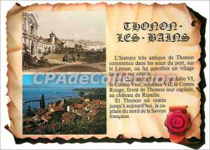 Modern Postcard Thonon les Bains on the French shore of Lake Geneva