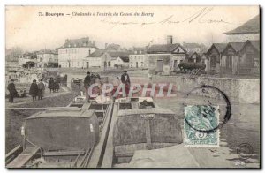 Old Postcard Bourges Barges has the & # 39entree Berry canal