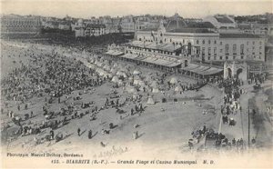 BIARRITZ Grande Plage et Casino Municipal, France ca 1910s Vintage Postcard
