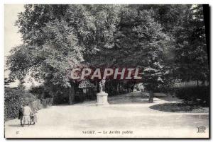 Old Postcard Niort The Public Garden