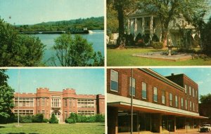 Vintage Downtown School River Homes Scenes from Middleport, Ohio Postcard P19