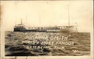 Long Beach CA? Gambling Ship Johanna Smith Real Photo Postcard