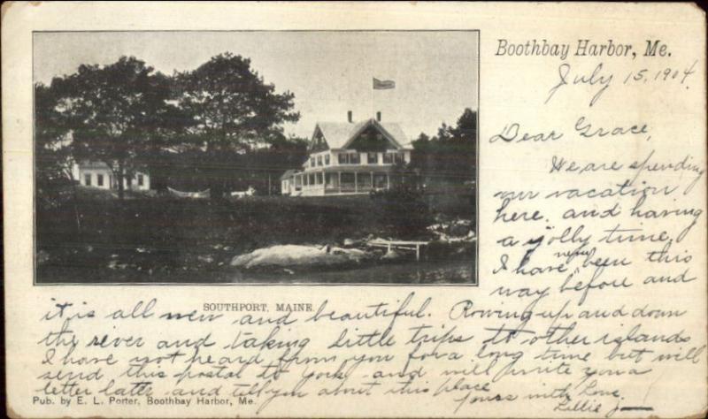 Southport - Boothbay Harbor ME c1900 Private Mailing Card