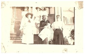RPPC Postcard Women in Hats with Baby on Porch