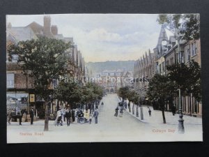 Conwy COLWYN BAY Station Road c1908 Postcard Woolstone Bros 135