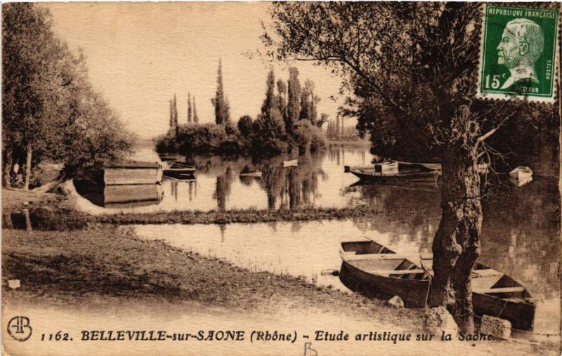 CPA BELLEVILLE-sur-SAONE Etude artistique sur la SAONE (444181)