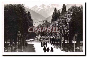 Old Postcard Luchon Park and the Port of Venasque seen Casino