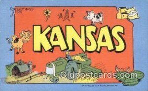 Kansas, USA Large Letter Town Unused 