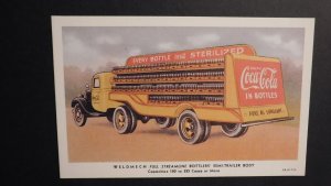 Mint Postcard Weldmech Full Streamline Bottlers Semi Trailer Body Coca Cola Car