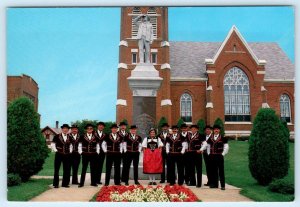 NEW GLARUS, Wisconsin WI ~ Church NEW GLARUS YODEL CLUB Monument 4x6 Postcard