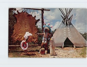 Postcard Kiowa Plains American Indians, Indian City USA, Anadarko, Oklahoma