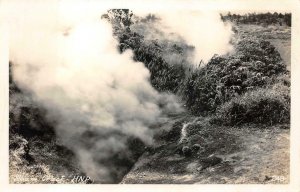 RPPC VOLCANO STEAM CRACK HNP HAWAII NATIONAL PARK REAL PHOTO POSTCARD (c. 1950s)