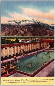 Desert Hot Springs California Natural Hot Mineral Water Pool Mountain Postcard